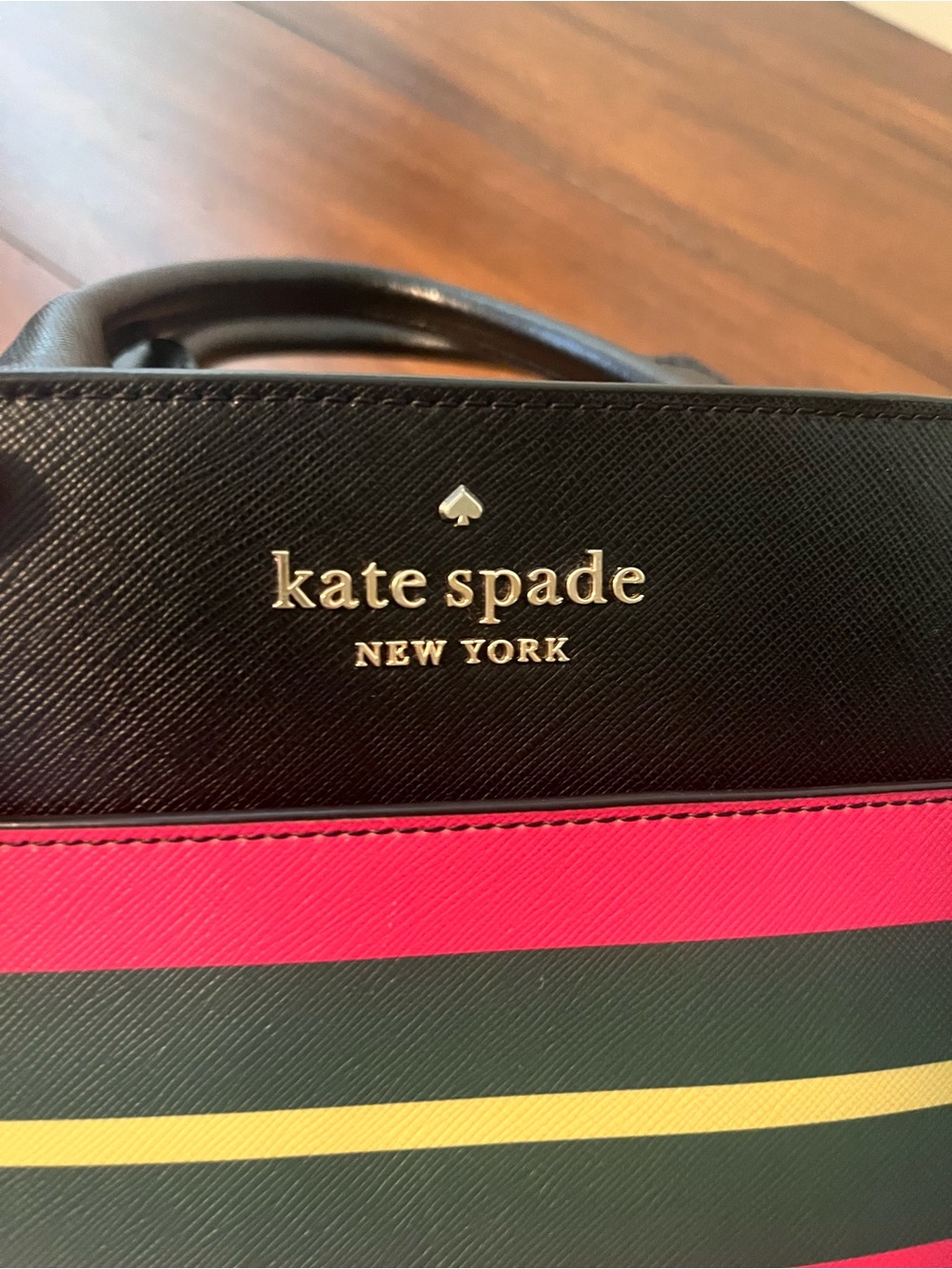 kate spade New York Black & Pink Striped Tote
